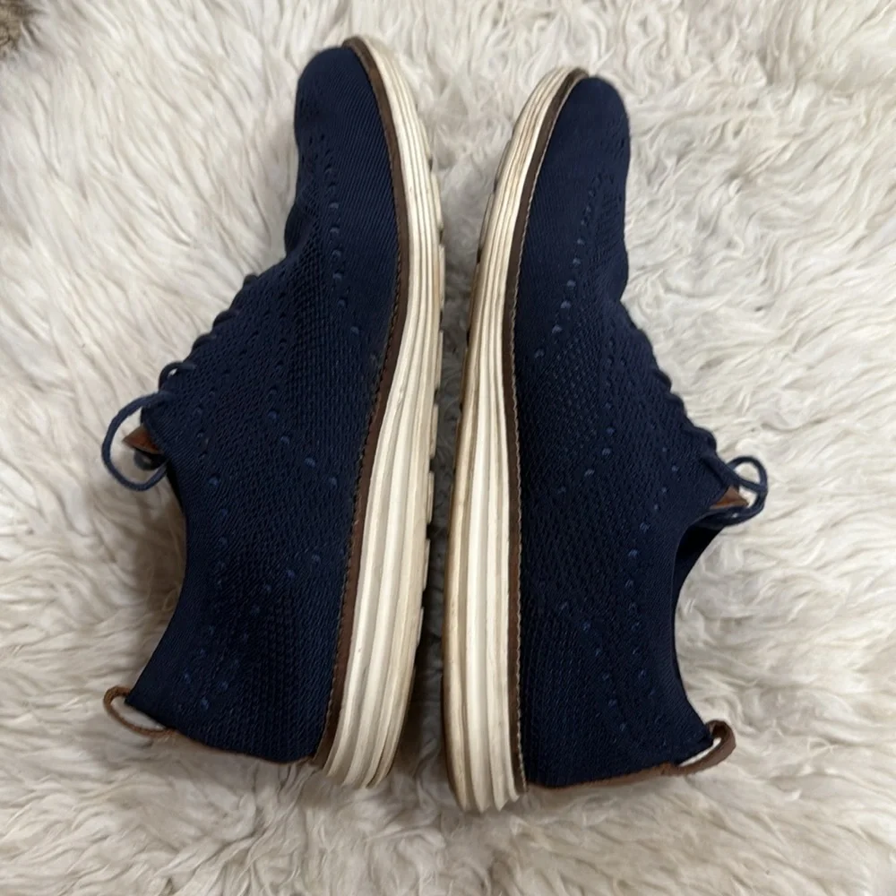 Cole Haan Mens‎ Navy Blue 2.Zerogrand Stitchlite Lace Up Oxford Shoes Size 10